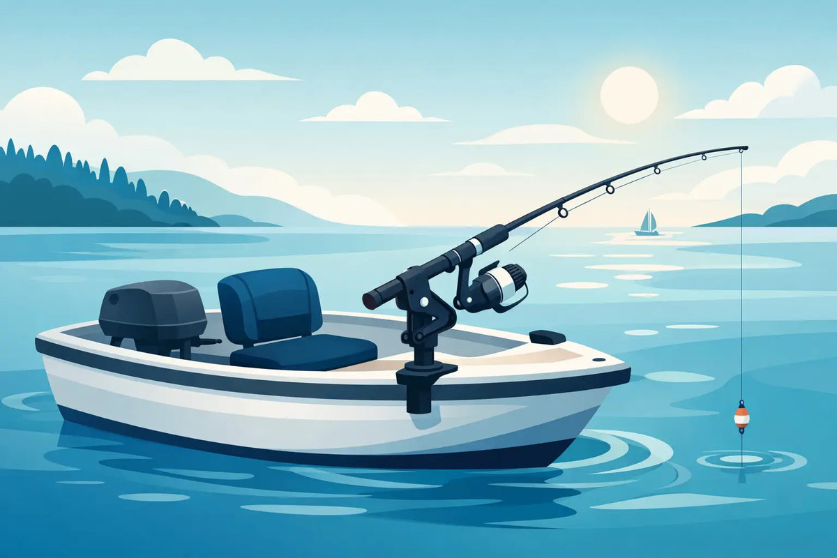 Small Boat Setup With a Portable Rod Holder