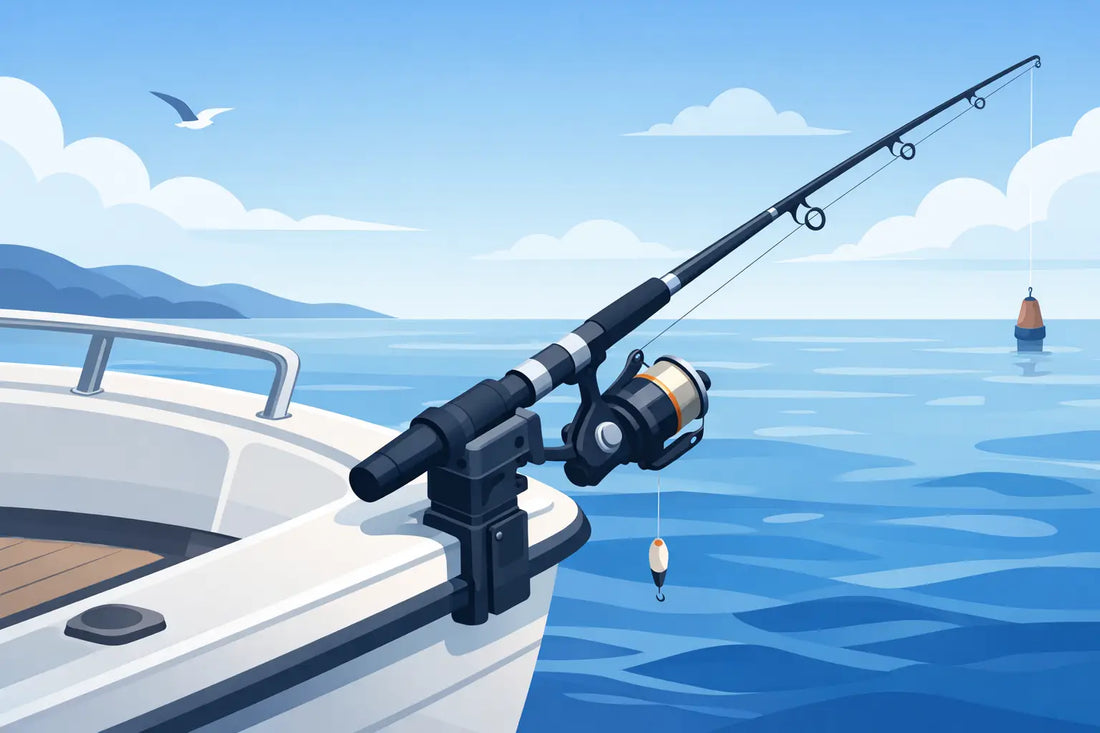 Temporary Fishing Rod Holder for Boat Use