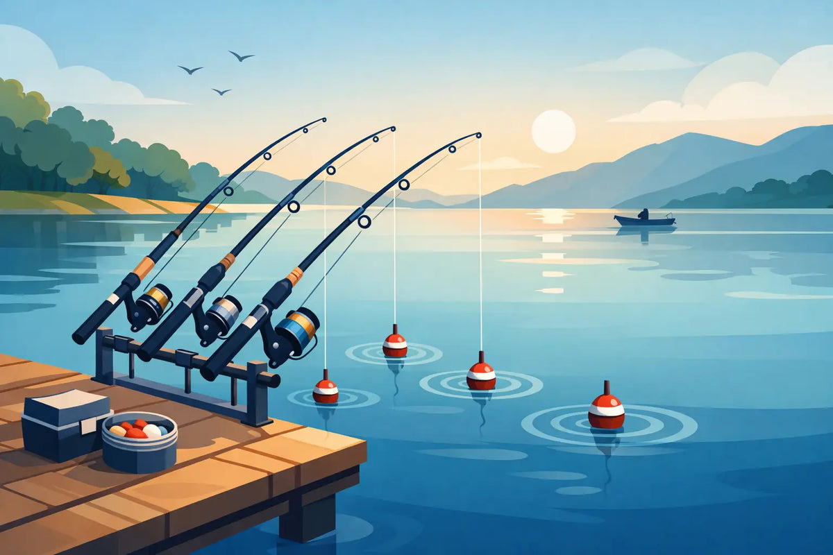 How to Fish From a Dock With Multiple Rods