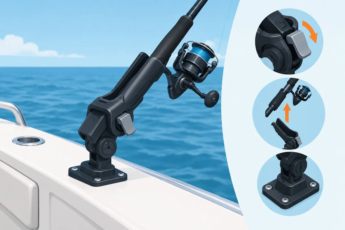 Quick Release Rod Holder Guide for Boats